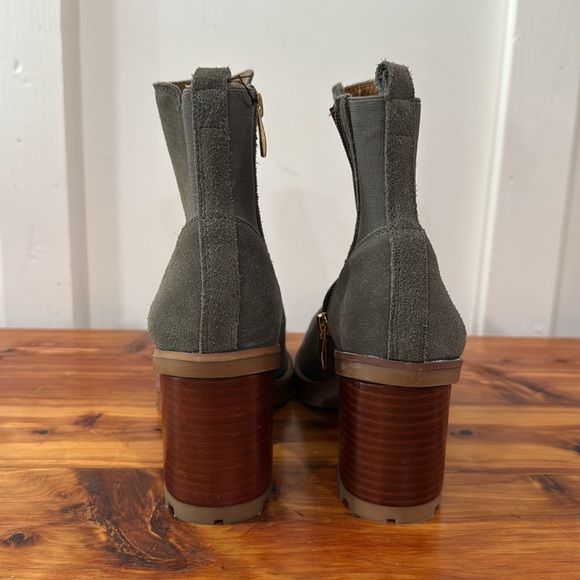 Franco Sarto Tori Olive Green Leather Booties - Picture 3 of 9